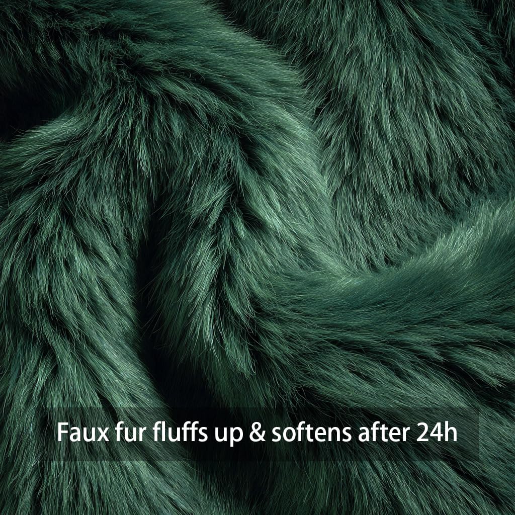Christmas Tree Decorative Pillow Covers 16x16 Set of 2, Green Soft Plush Faux Fur Farmhouse Throw Cushion Cases for