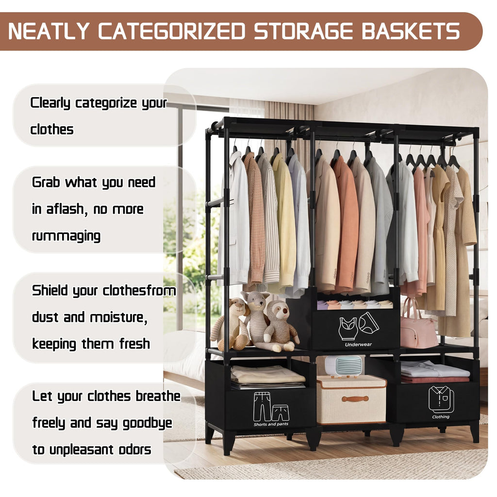 Portable Closet,Sturdy Stable Large Capacity Wardrobe Closet