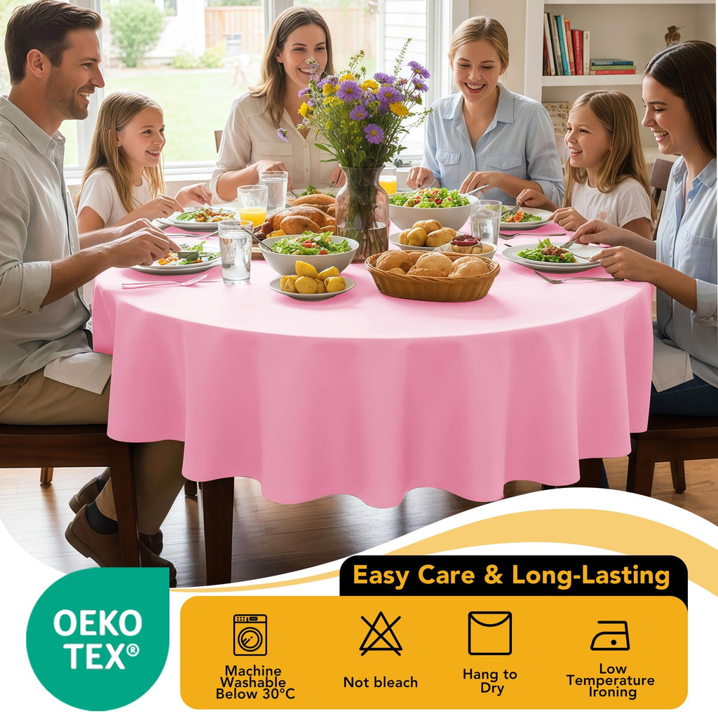 10-Pack Pink Round Tablecloths, 90 in, for 4-5 Ft Round Tables