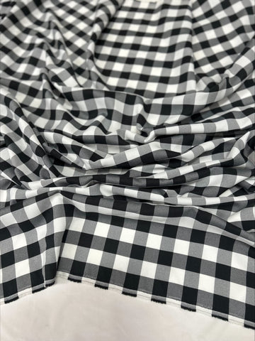 Black and White Gingham Fabric - 5 Yards of 60" Wide | 100% Black and White Fabric Perfect for Parties, Picnics
