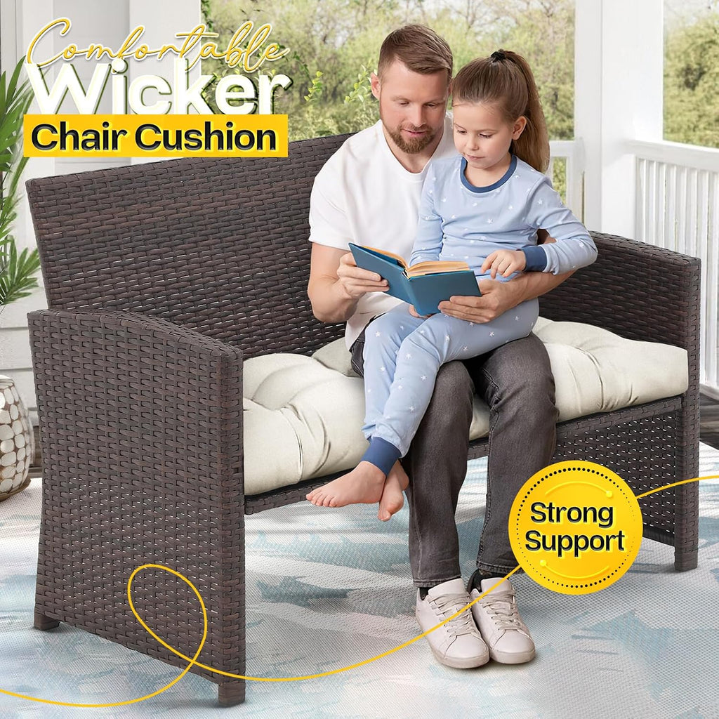 Outdoor Bench Cushion, Memory Foam Loveseat Cushion Furniture Wicker Chair, Settee Porch Swing Seat Cushion, 44 x 19