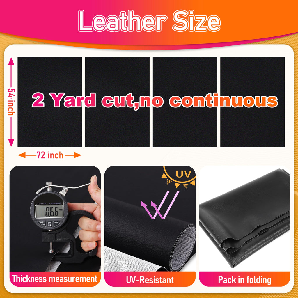 Black : 54"x72" Faux Leather for Boat Seats