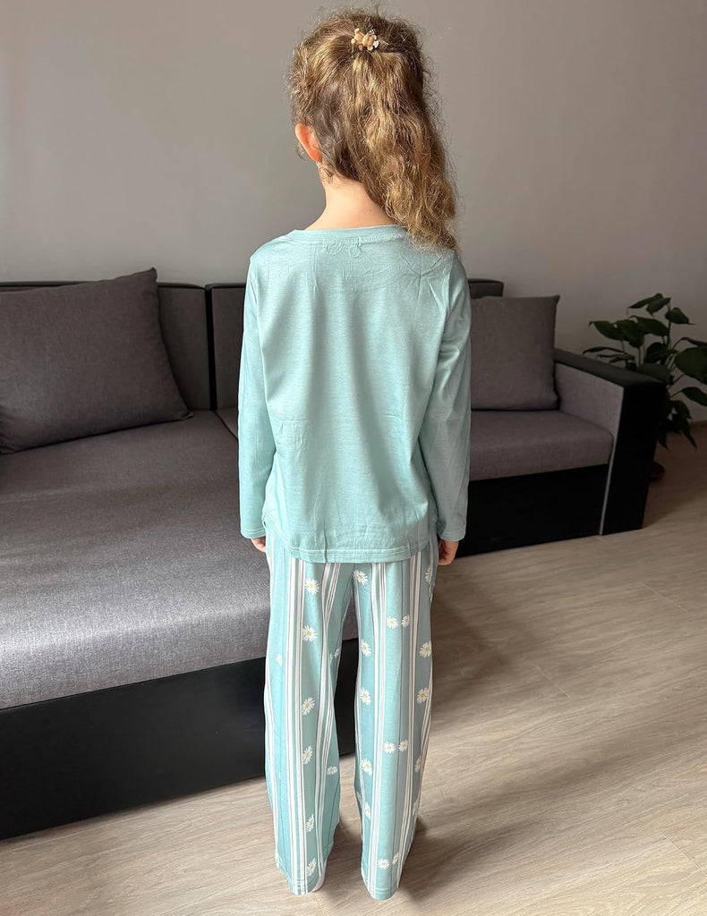Pajamas Set for Girls Long Sleeve & Pants Pjs Soft Lounge Sets