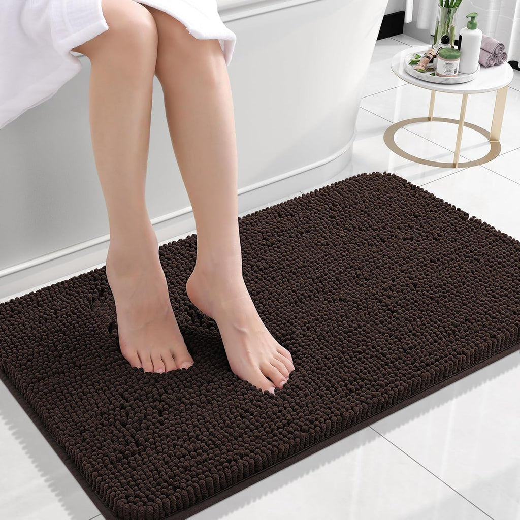 Bathroom Rugs, Extra Soft Absorbent Chenille Bath Rugs, Rubber Backing Quick Dry, Machine Washable Bath Mats for Bathroom Floor, Tub and Shower, Home Decor Accessories