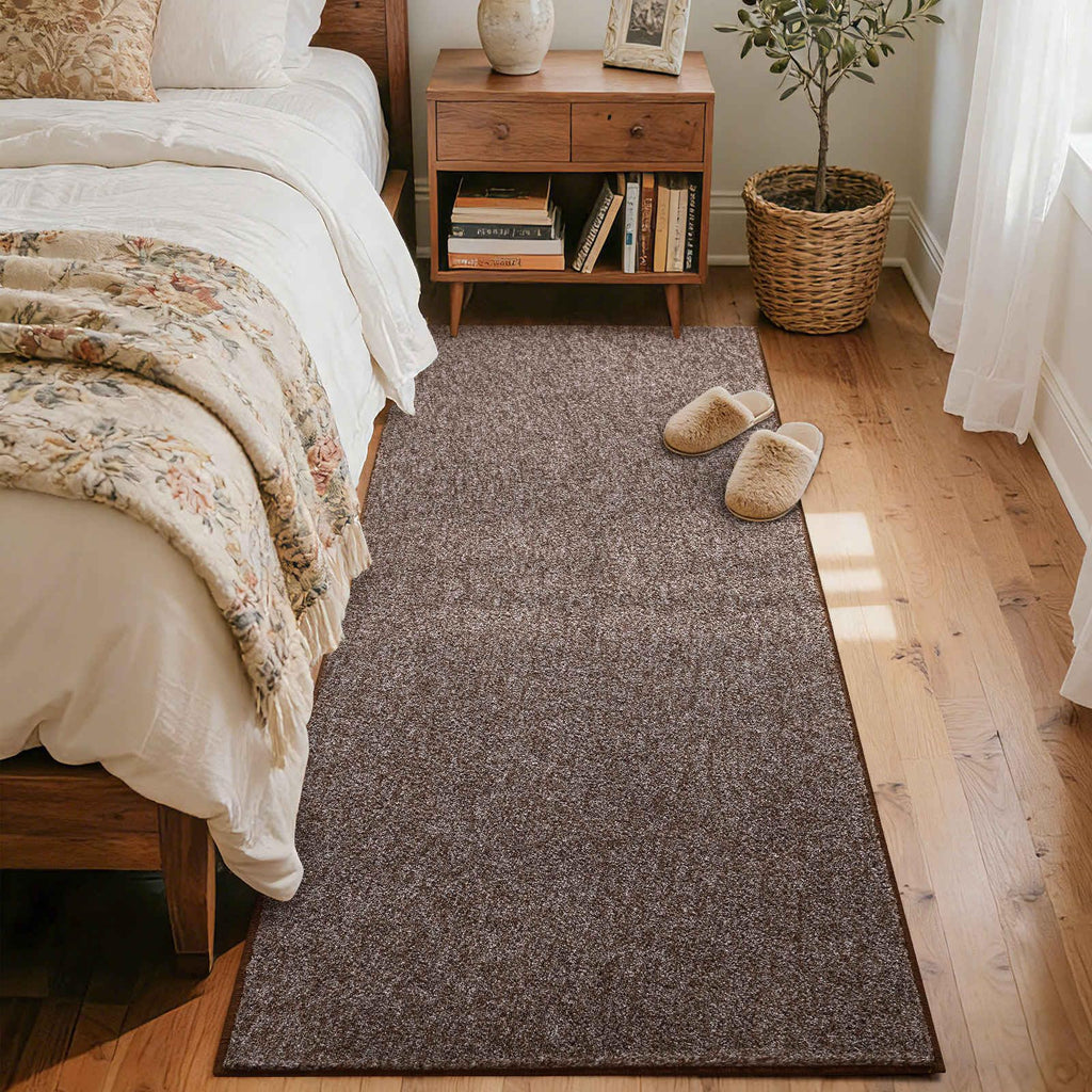 2x8 Brown/White Runner Rug Non-Slip Washable Kitchen Bedroom