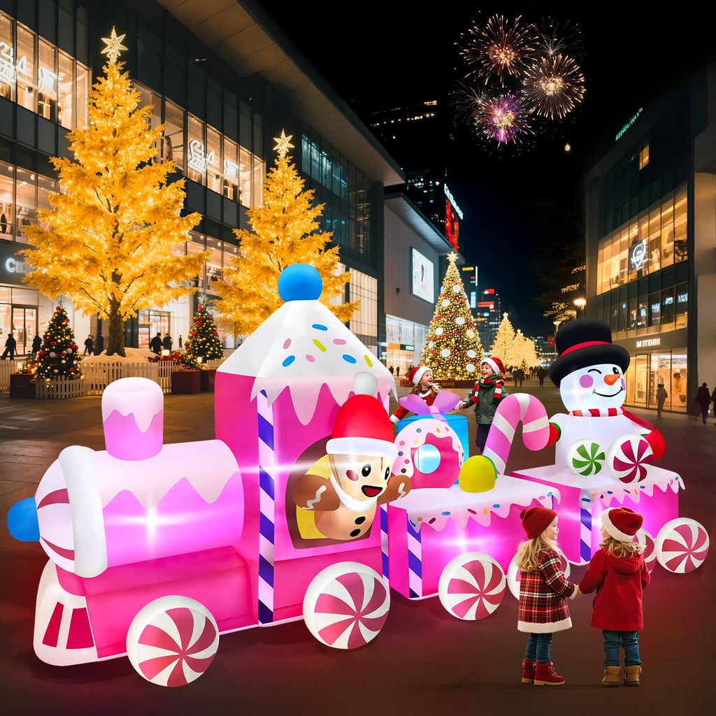 11FT Long Christmas Inflatable Train Outdoor Decoration