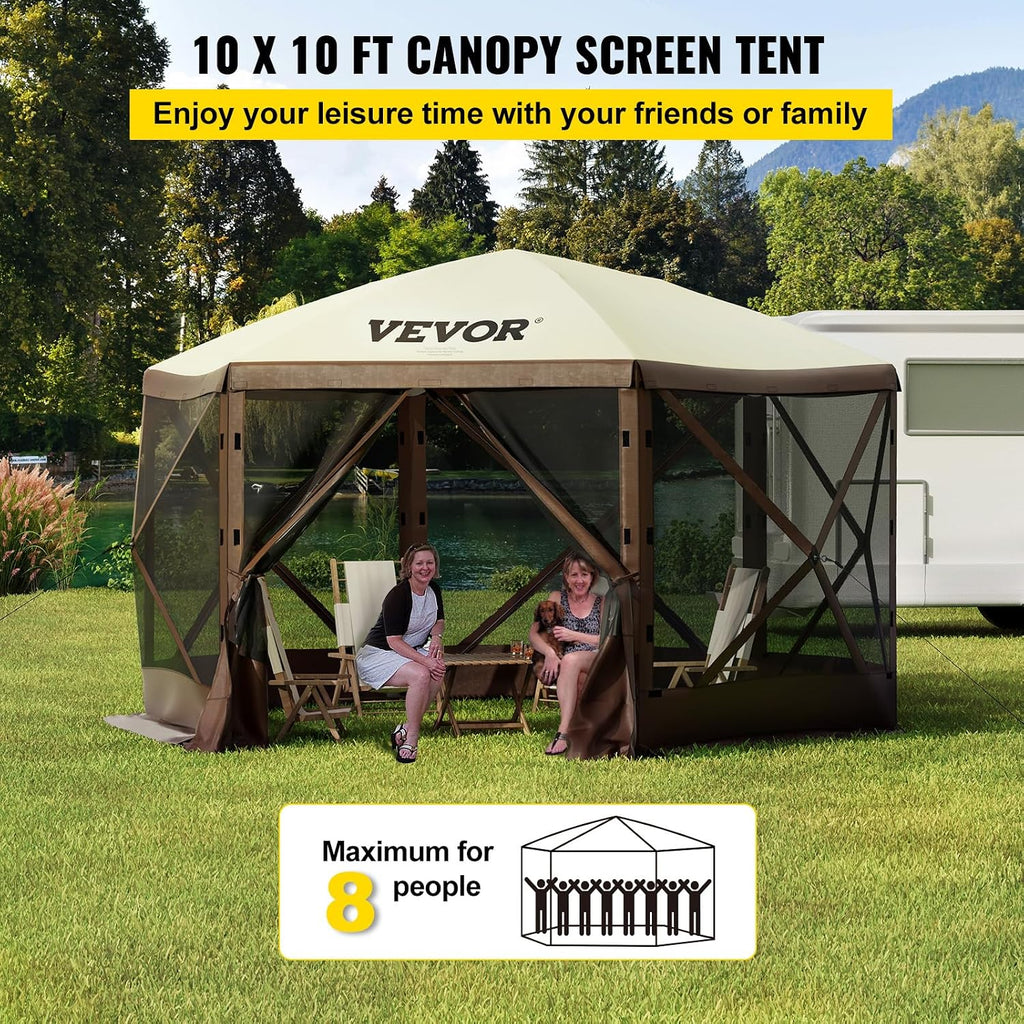 Pop Up Gazebo Screen Tent, Pop-Up Instant Gazebo Tents with Mosquito Netting Outdoor Canopy