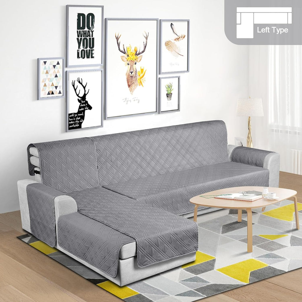 Waterproof Sectional Couch Covers L Shaped Sofa Covers Chaise Lounge Cover 3pcs Reversible Sofa Covers for Sectional