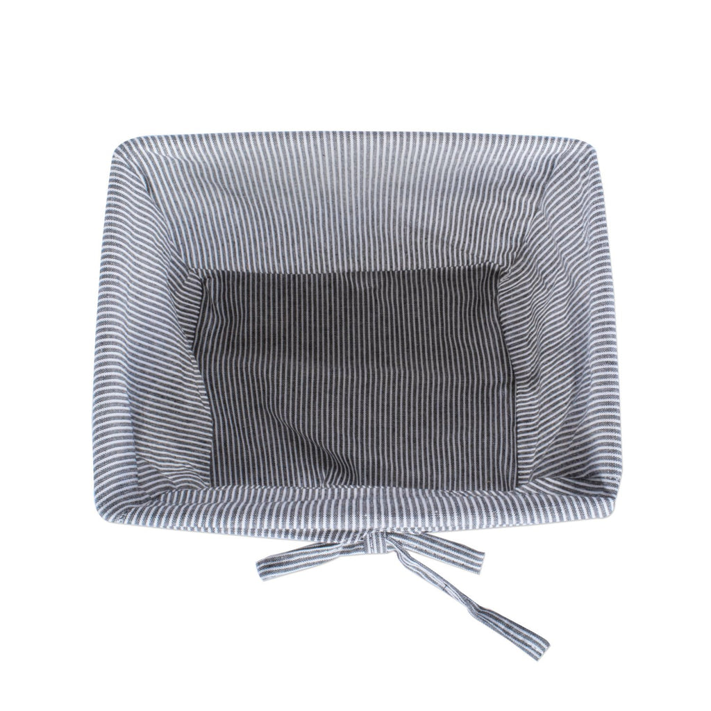 Farmhouse Chicken Wire Storage Baskets with Liner, Small, Rustic Black & White Ticking Stripe, 9x7x6", 3 Piece
