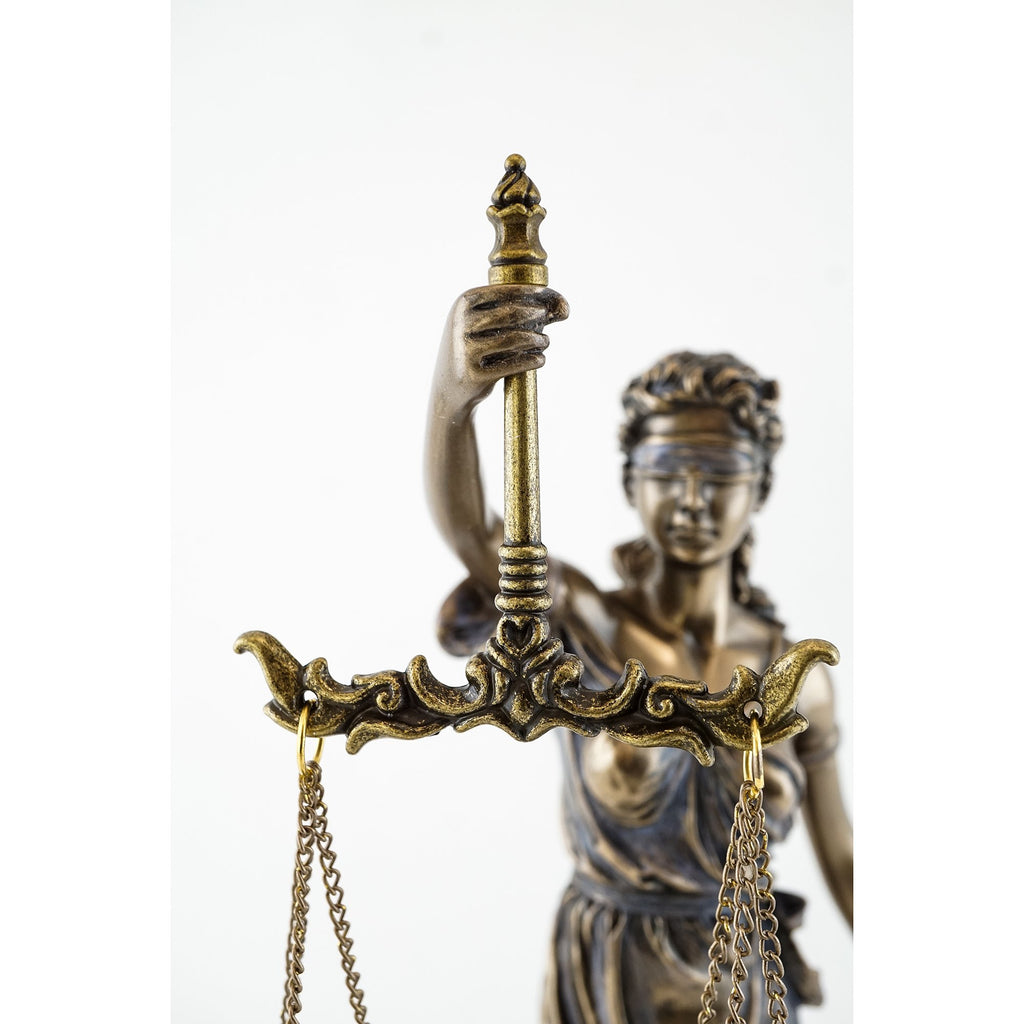 Bronze Finish Lady Justice 12.5 Inch Statue Sculpture