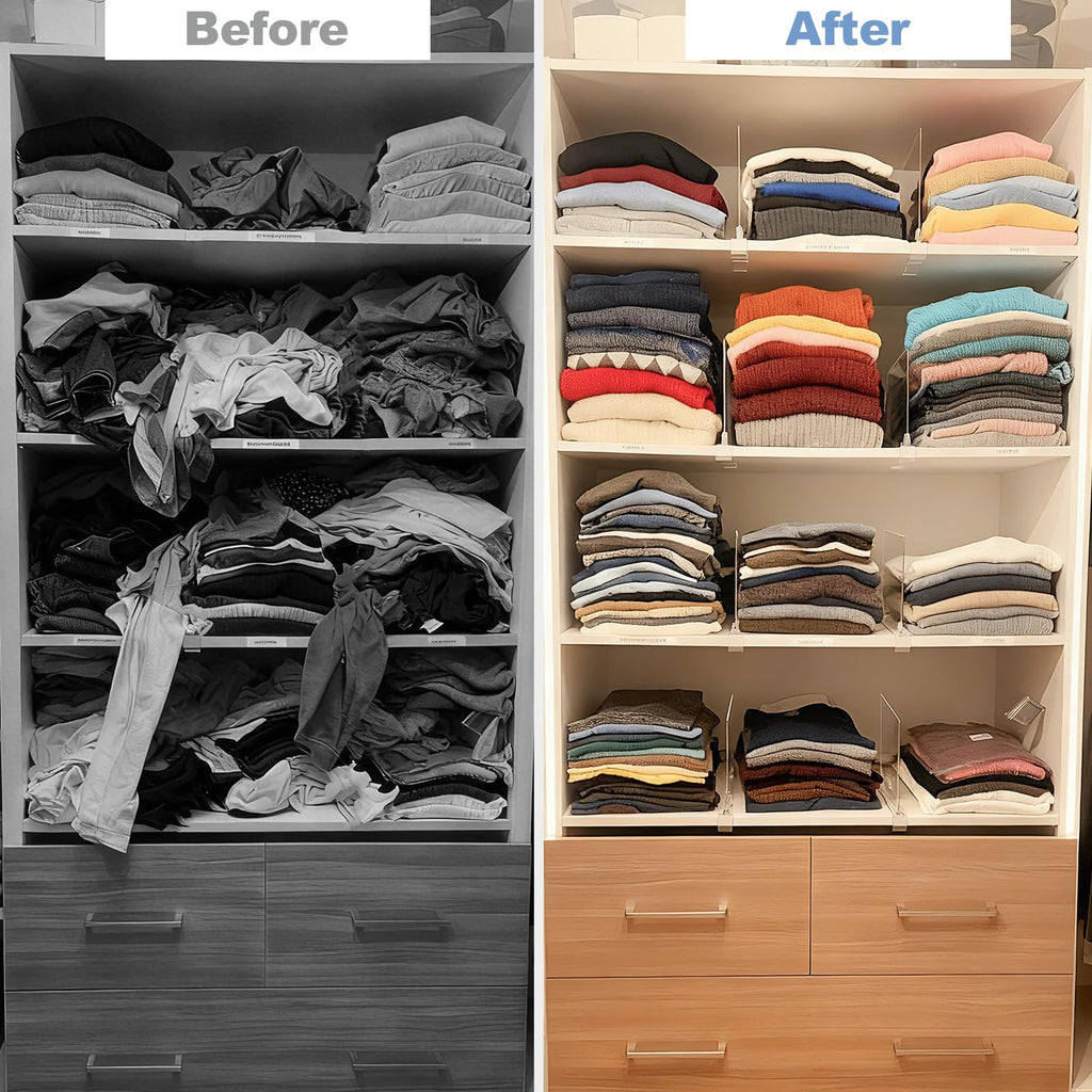 Purse Organizer for Closet Shelf Dividers: 11-inch Tall (Higher Version) Adjustable Clear Acrylic Bag Storage