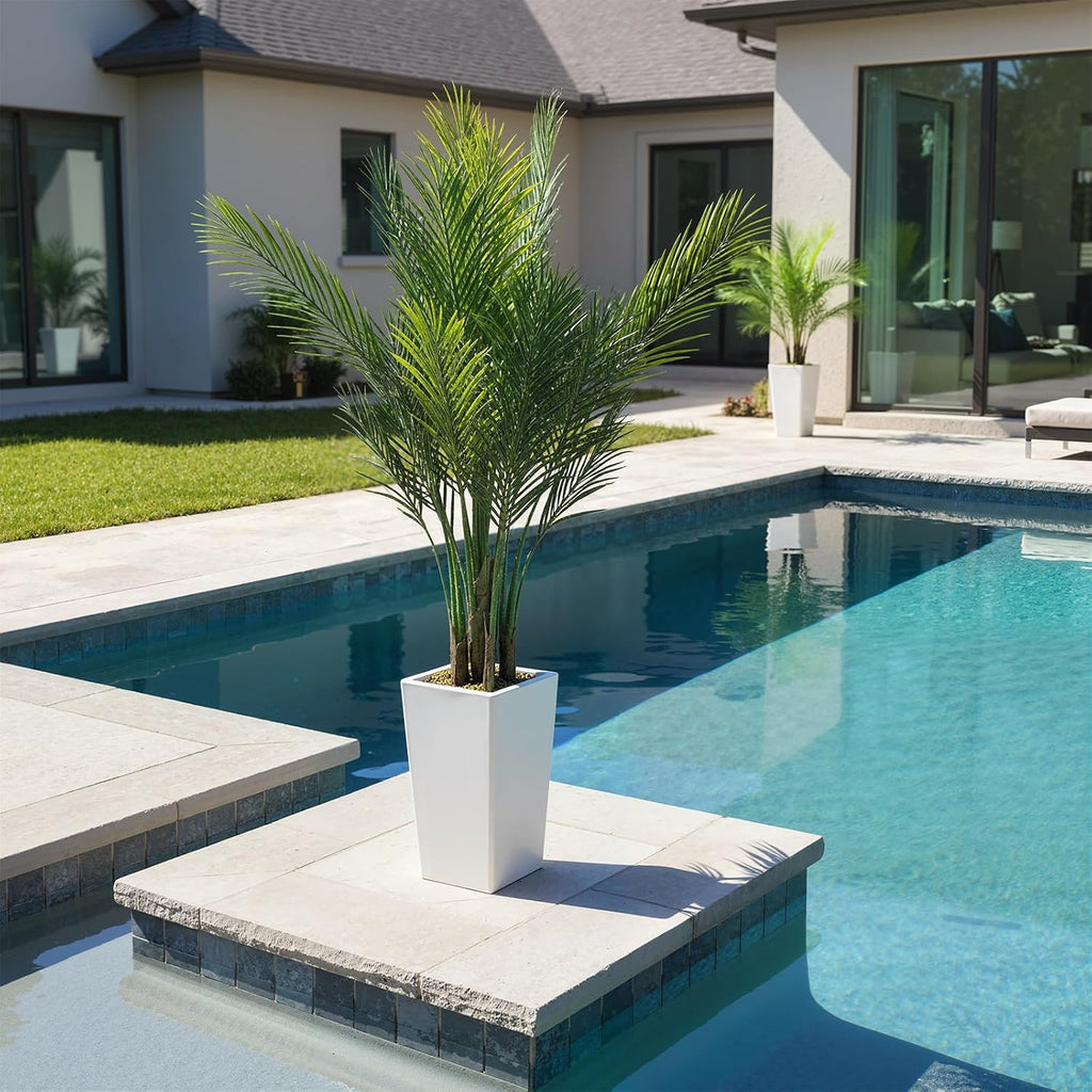 5FT Artificial Artificial Areca Palm Tree with Pot, Fake Tree in Planter