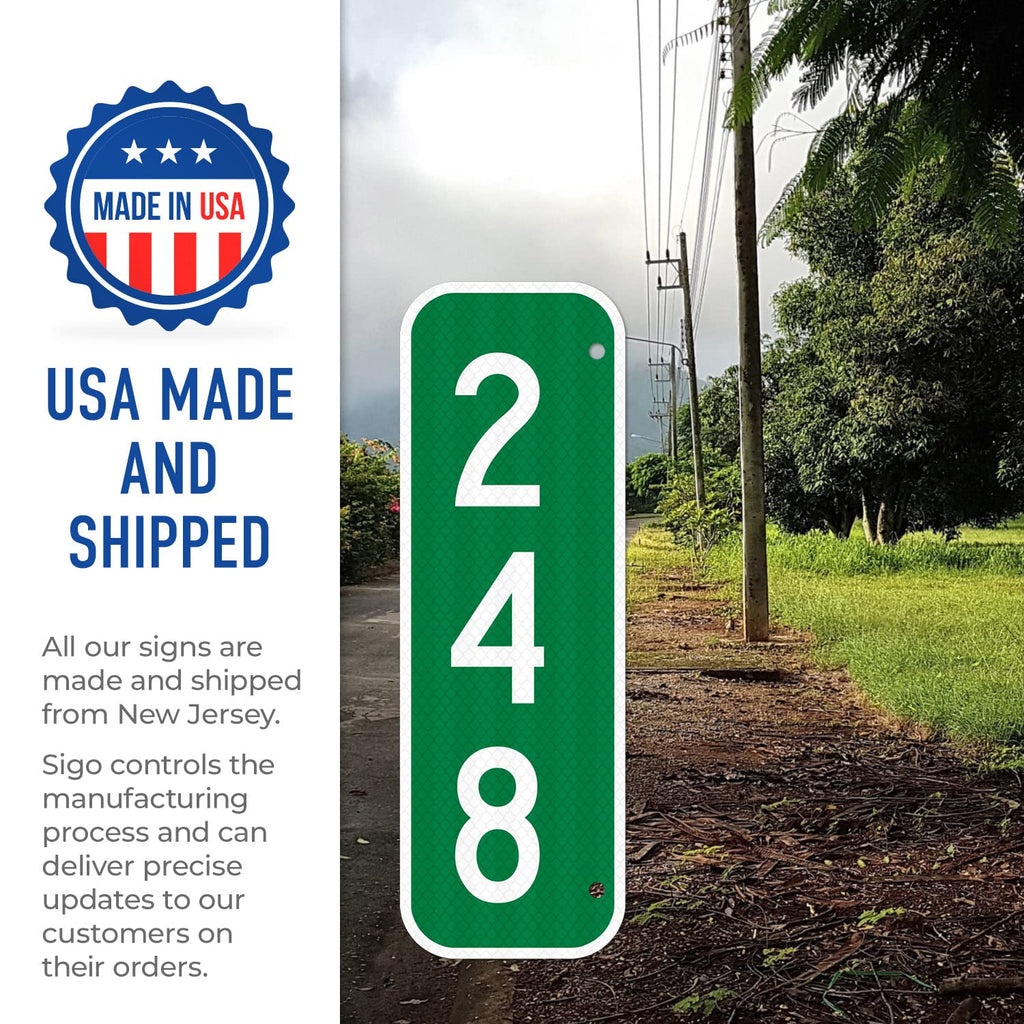 911 Address Sign, Custom Vertical Reflective Mailbox Sign, Christmas Gift