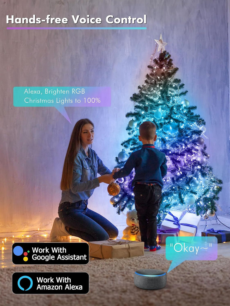Smart RGB Fairy Lights, 33 ft 100 LED Compatible with Alexa/Google Home