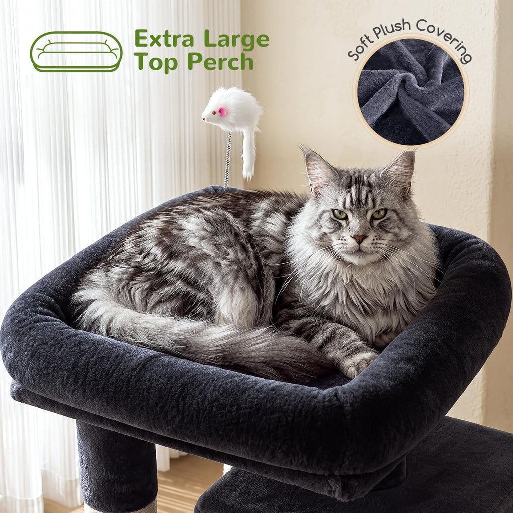 Cat Tree Tower for Indoor Cats Large Adult, Dark Grey