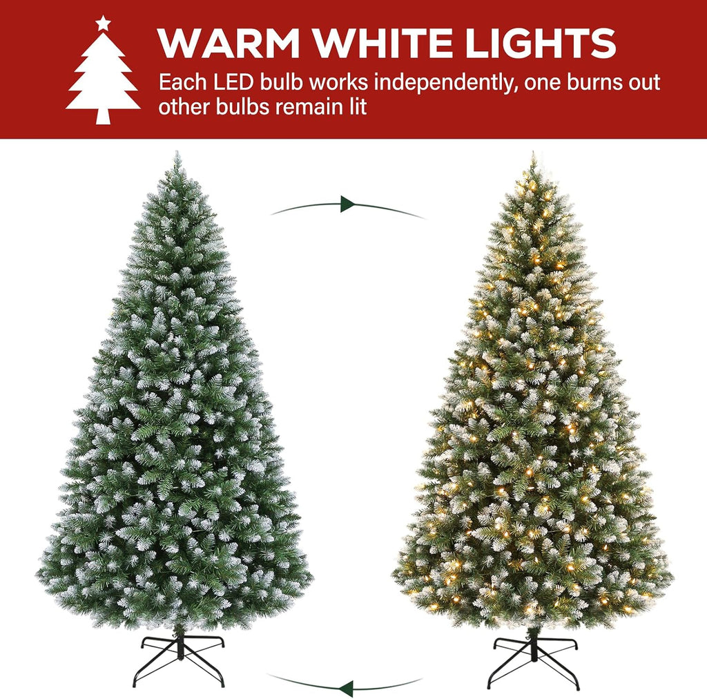 Partially Flocked Christmas Tree with 1,446 Branch Tips