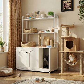 Large Litter Box Enclosure with Storage Shelves