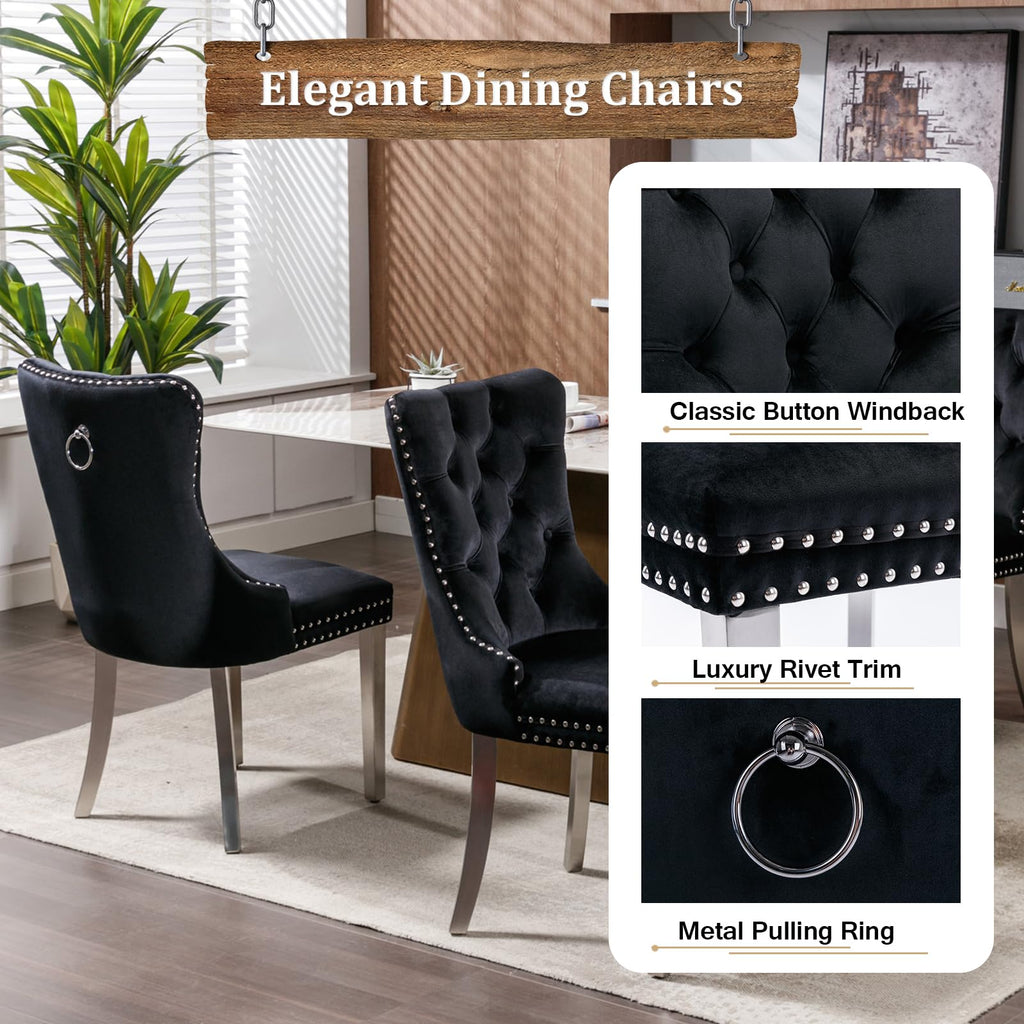 78.7" Farmhouse Extendable Dining Room Table Set for 8, 9-Piece Rectangle Kitchen Dining Room Table Set with Wood