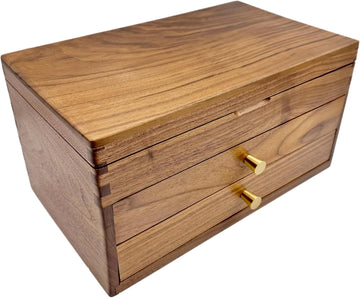 Black Walnut Jewelry Box, Handcrafted 3-Tier Jewelry Organizer