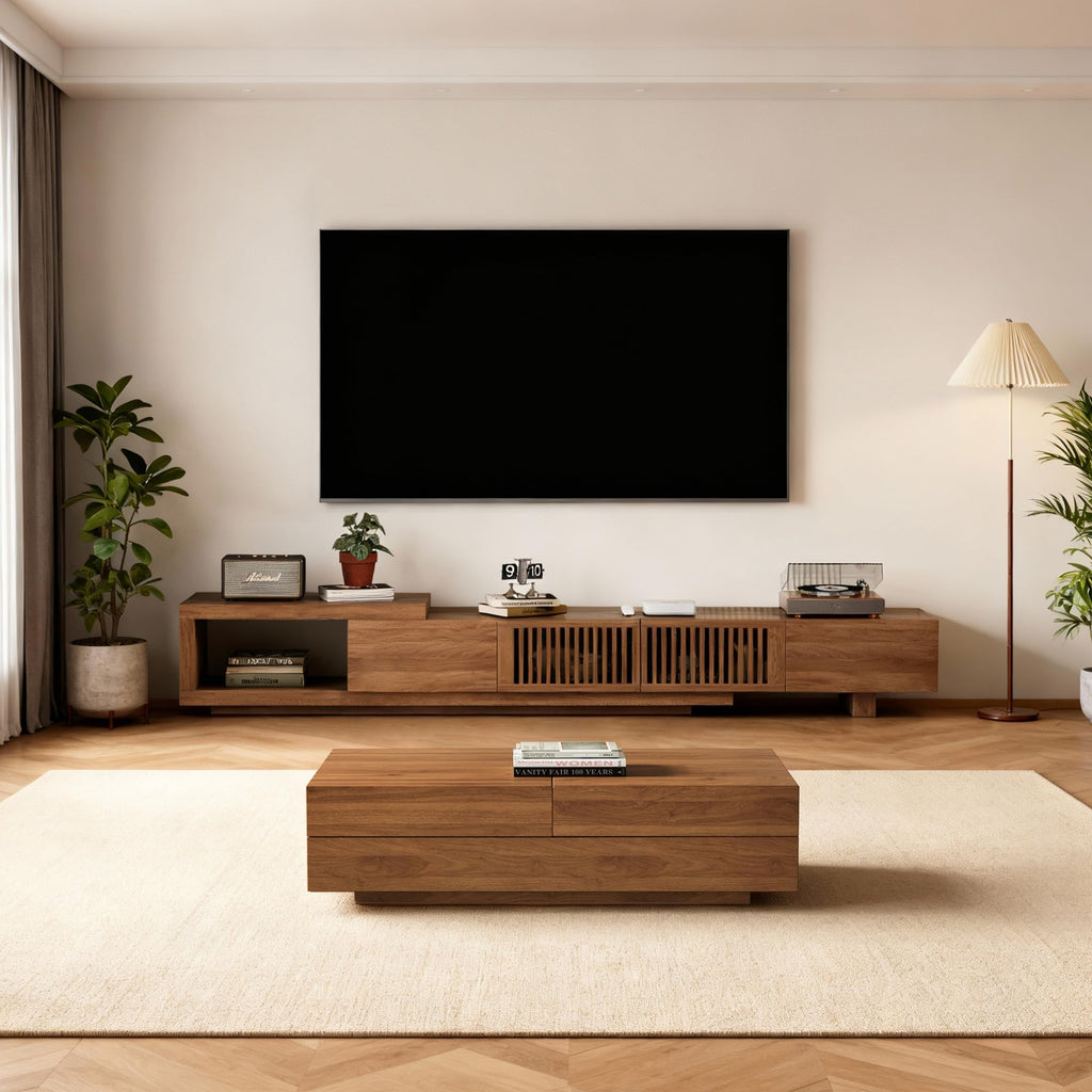 47.2" Sliding Top Coffee Table with Hidden Storage, Walnut