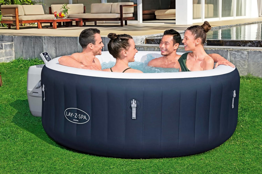 Miami AirJet Inflatable Spa Energy Efficiency for 2 to 4 People - 180 cm x 180 cm x 66 cm - Blue