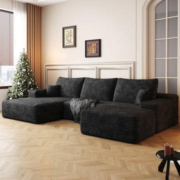 Sectional Couches Modern Modular Sofa with L-Shape Couchs Upholstered Boneless Couch Deep Seat Sectional Couch with