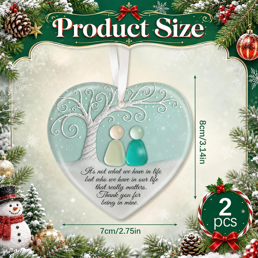 Real Sea Glass Friendship Ornament for Women (2)