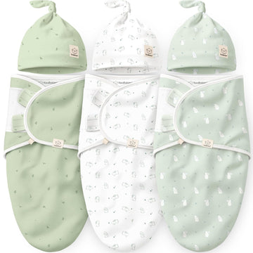 3pk Organic Swaddles for Newborns Girls, Boys & Hats (Bunnies, )