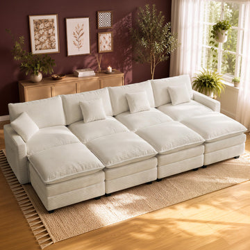 140" Modular Sectional Sofa, Deep Seat Cloud Couch Sectional