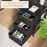Black Computer Desk with Hutch & Drawers - Office Desk with 3 Storage Drawers and Power Outlets