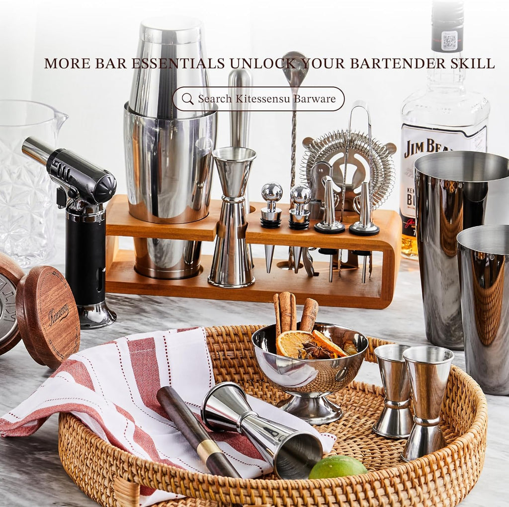 Cocktail Shaker Set Bartender Kit with Stand | Bar Set Drink Mixer Set with All Essential Accessory Tools: Martini - Set of 15