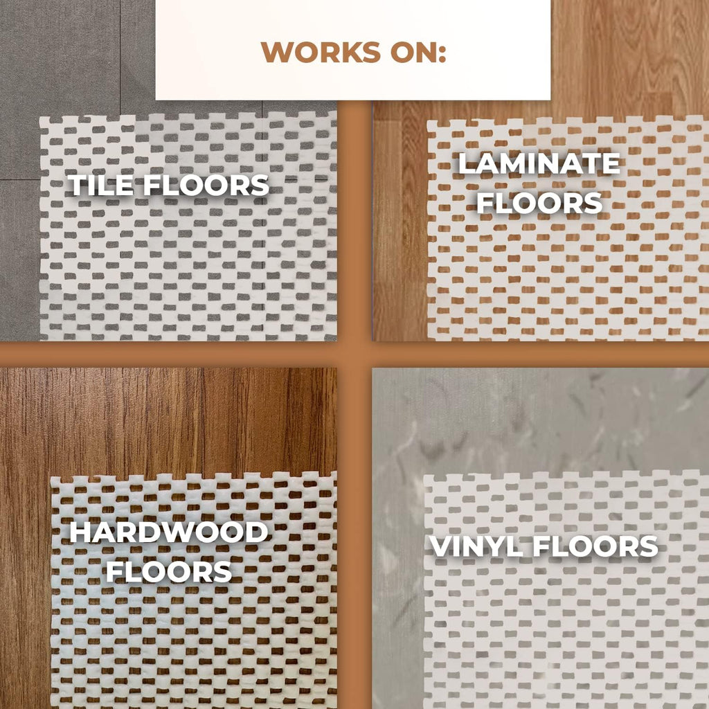 Rug Pad 3x5 Ft - Non-Slip Gripper Mat for Hardwood Floors & Carpet - Set of 15