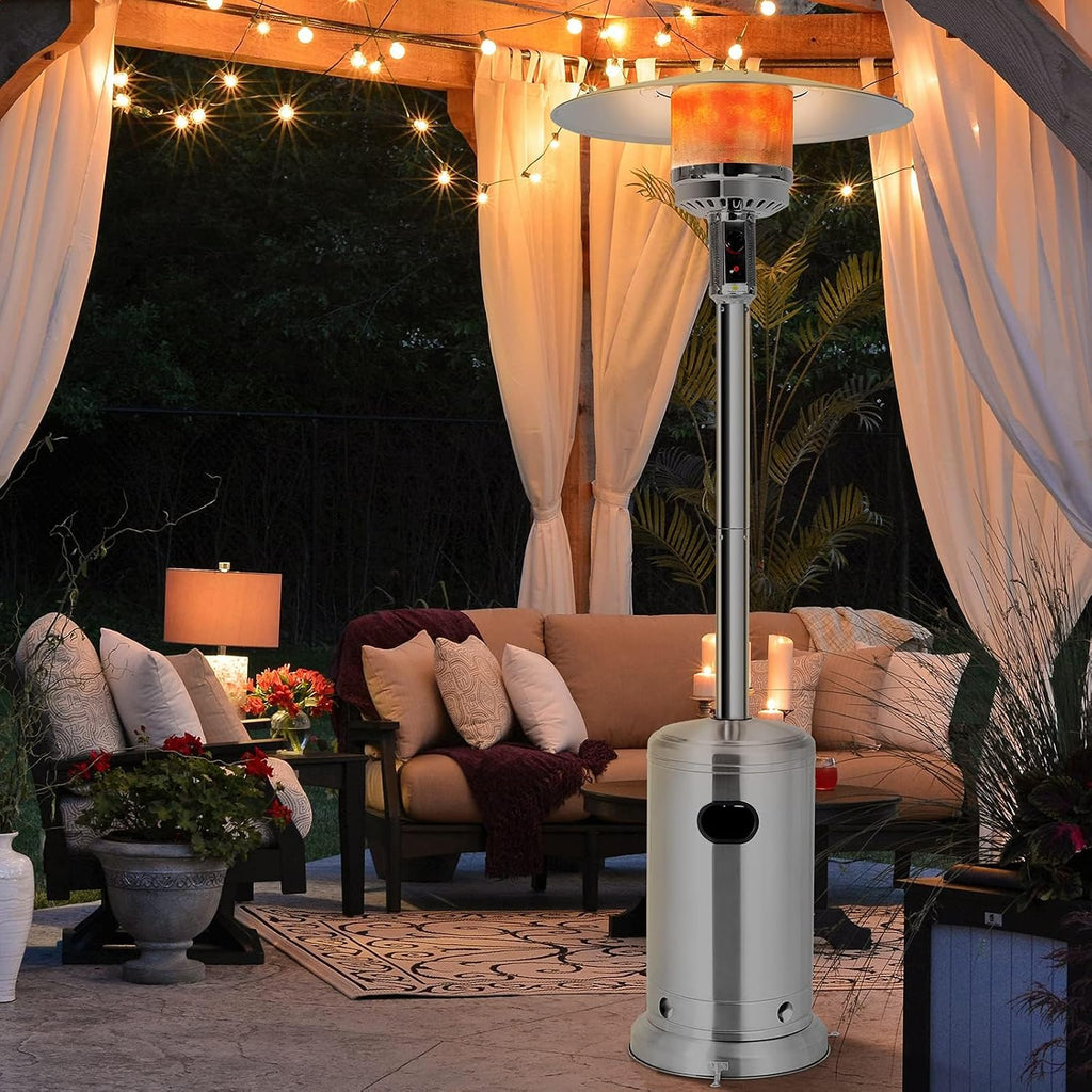 Patio Heater Outdoor, 50000 BTU Gas Patio Heater with Trip-over Protection & CSA Certified, Stainless Steel Outdoor