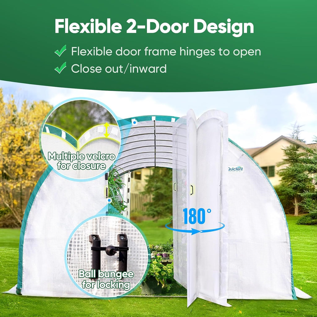 20x10x6.6 FT Premium Greenhouse for Outdoors with 2 Door Frames | Reinforced Top Structure & Cover, Large Heavy Duty