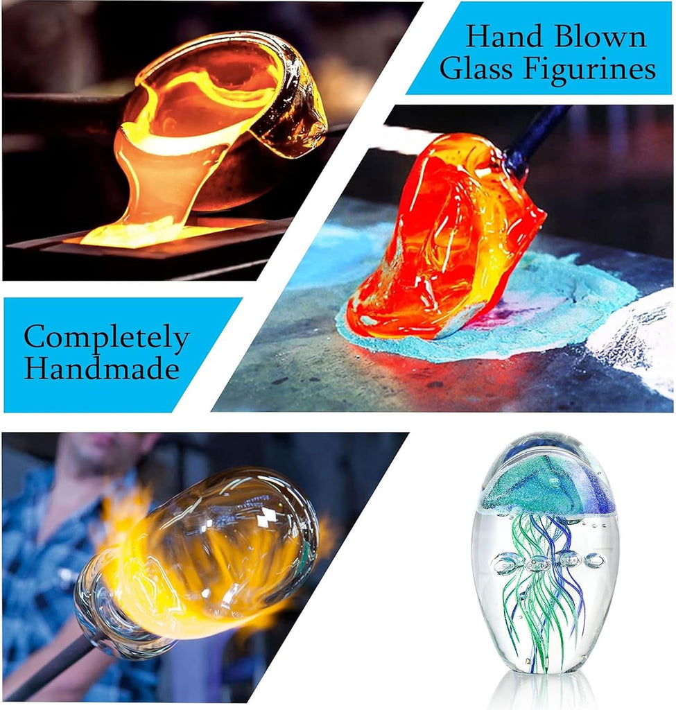 Hand Blown Glass Jellyfish Figurine