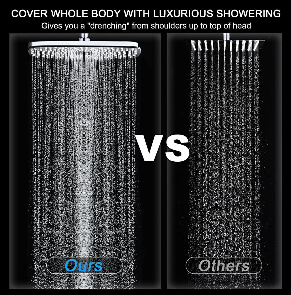 High Pressure Rain Shower Head: Upgrade Shower Heads with Handheld Spray Combo with Fixed Showerhead and 10 Sprays