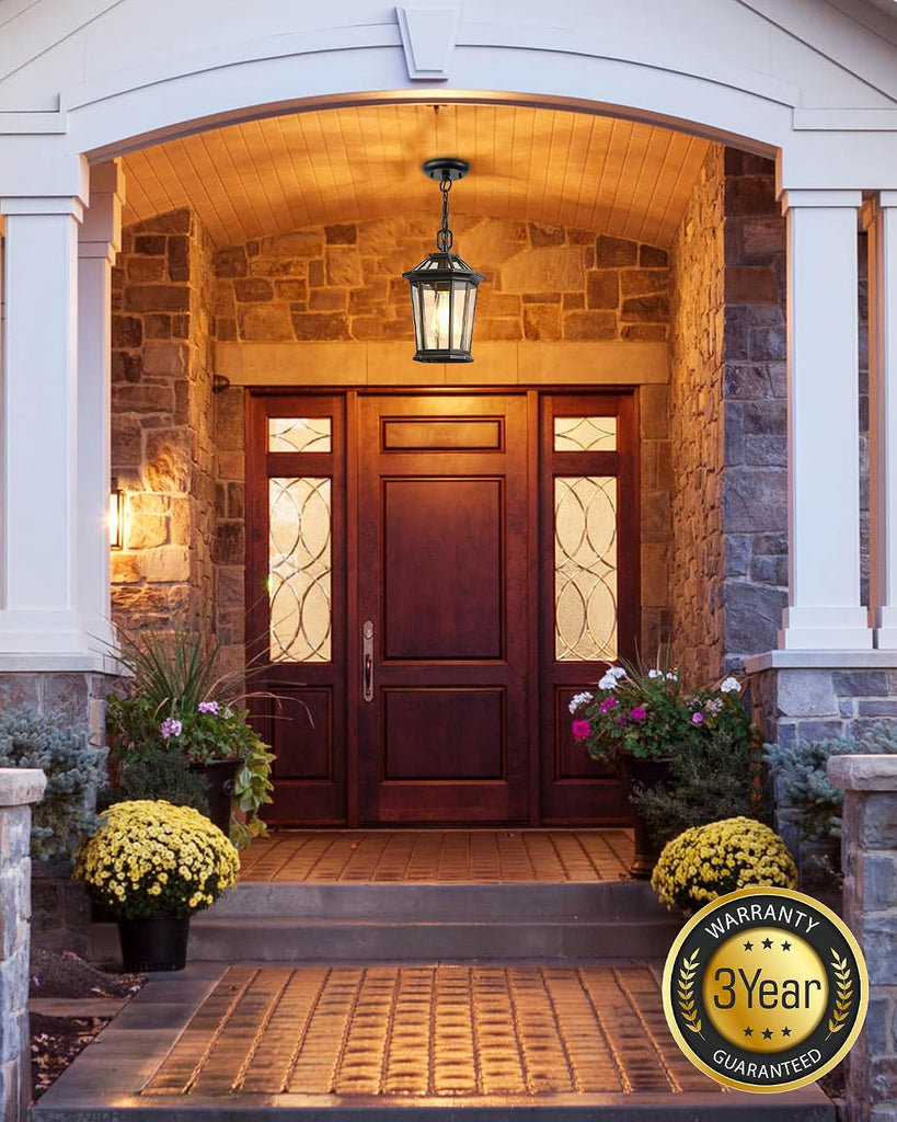Outdoor Pendant Light Fixtures for Porch, Exterior Ceiling Hanging Lanterns
