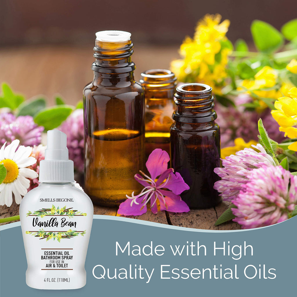 4 oz Essential Oil Bathroom Spray - Instantly Eliminate Toilet & Bathroom Odors - Air Freshener Made with Essential