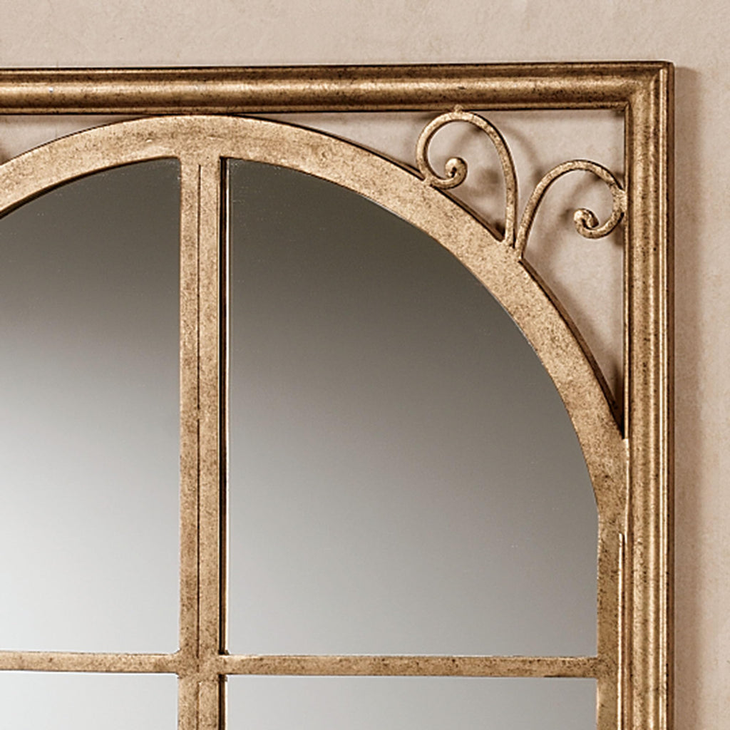 Provence Mirrored Window Wall Art Set of Three, Metallic Antique Gold