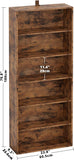 Industrial Bookshelves and Bookcases Floor Standing 6 Shelf Display Storage Shelves 70 in Tall Bookcase Home Decor
