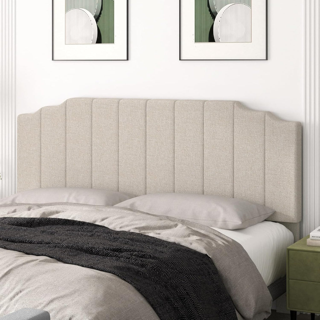 King Headboard Only, Linen Wall Mounted Headboard King for Adjustable Bed Modern Upholstered Head Board Easy