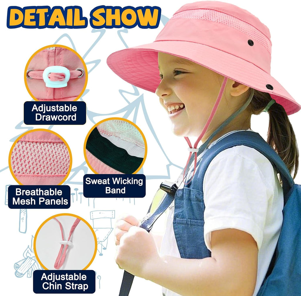 Outdoor Kids Sun Hat UPF 50+ Quick Dry Bucket Hat for Boys Girls