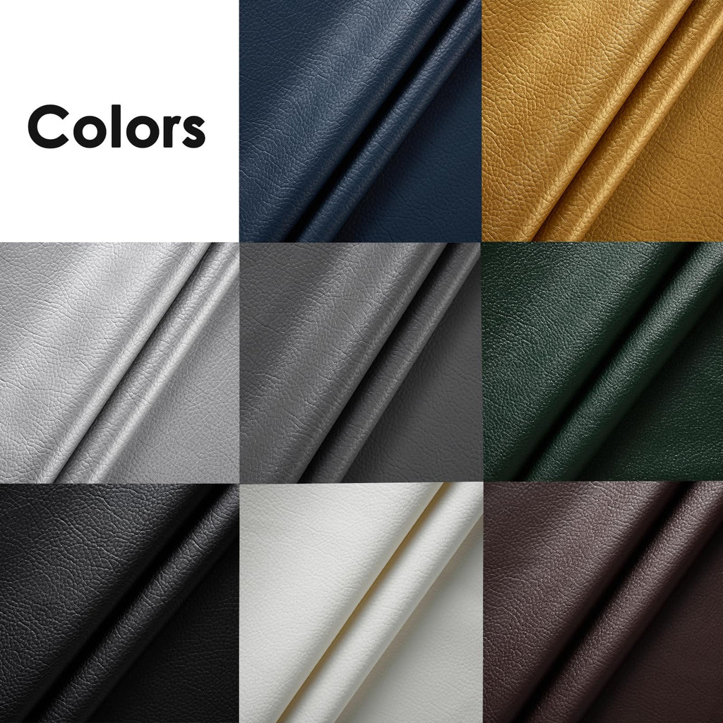 Faux Leather Fabric by The Yard 55" W Outdoor Upholstery Fabric Waterproof PU Leather for Crafts Furniture Handbag