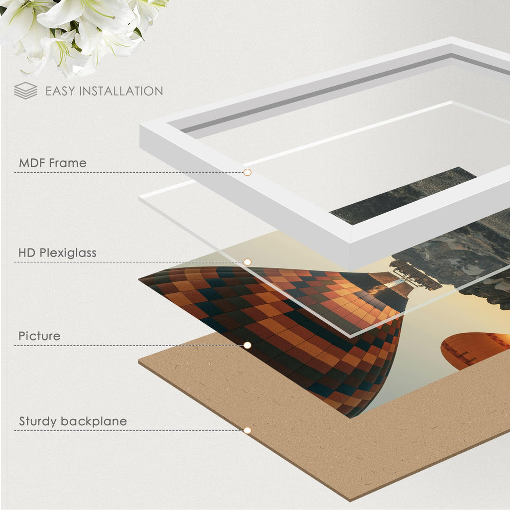 18x24 Picture Frame, White 18 x 24 Poster Frame for Horizontal or Vertical Wall Mounting, 1 Pack