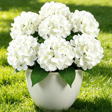 6 Bundles Outdoor Artificial, Fake Hydrangeas