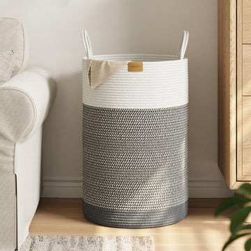 Laundry Hamper 75L,Large Laundry Basket for Clothes,Decorative Storage Basket for Blankets,Cotton Rope Woven basket