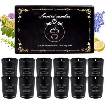 12 Pack Scented Candles Gift Set 2.5oz Strong Fragrance Aromatherapy Jar Candle Set Soy Wax Decorative Candles