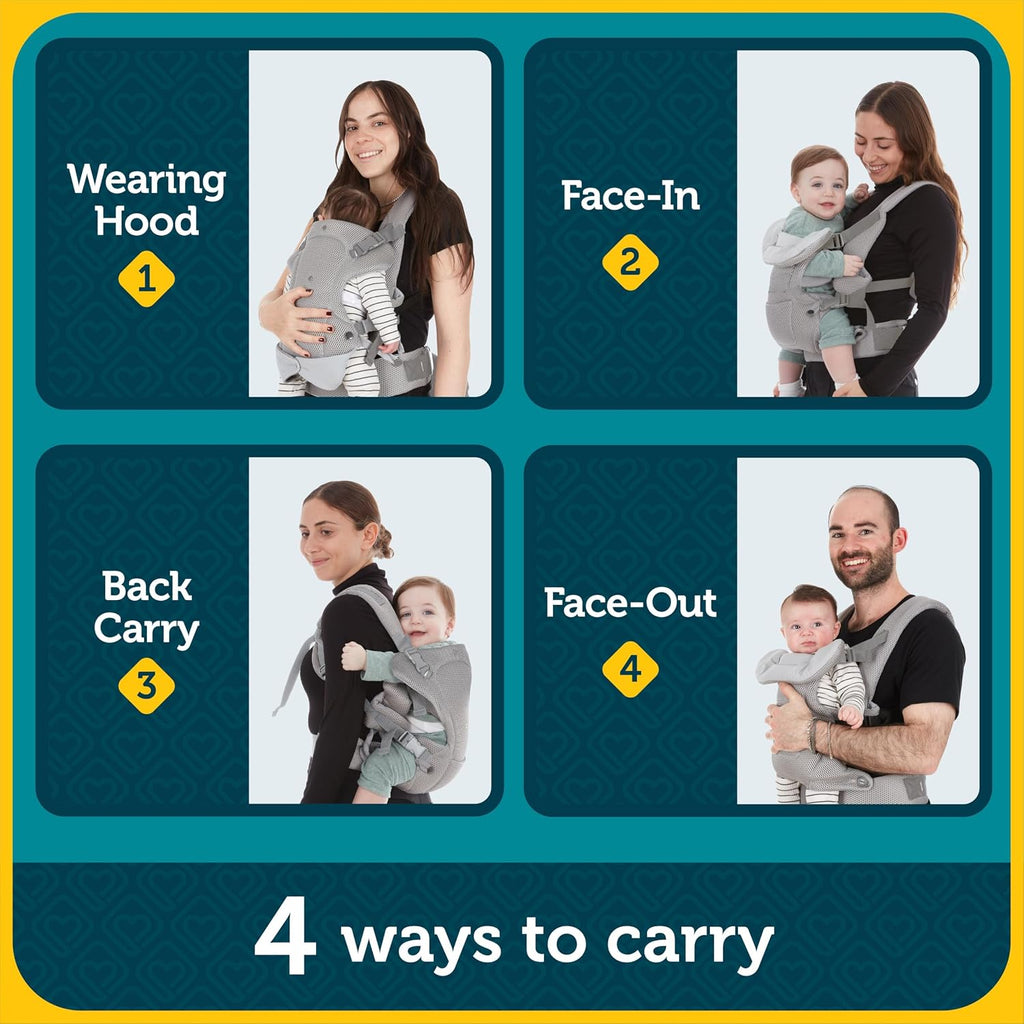 Carrier, Grey, Newborn to Toddler 7-32 lbs