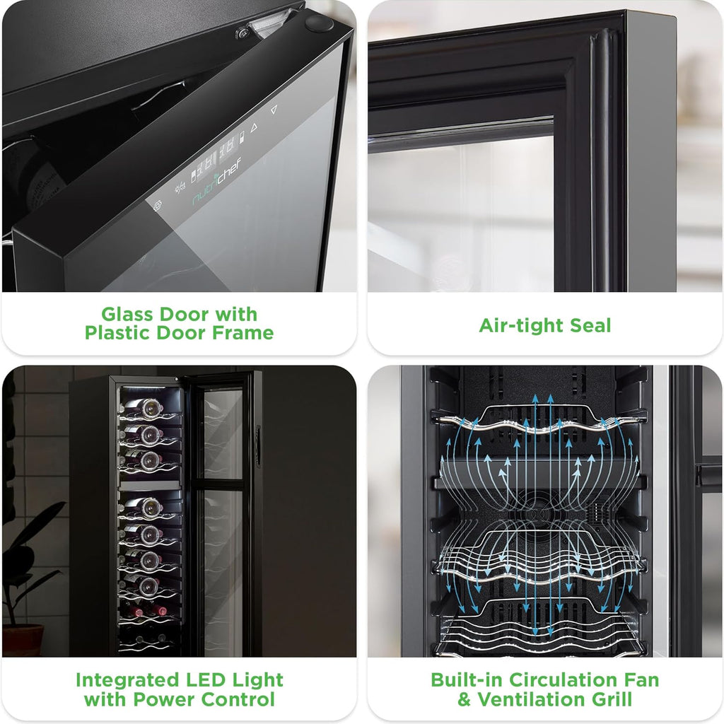 27 Bottle Wine Fridge | Dual Zone Wine Chiller | Adjustable Temperature 41°F to 