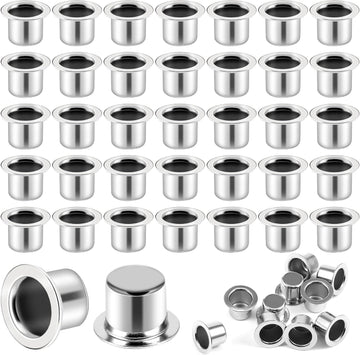 Silver Hanukkah Metal Candle Holders with Round Flat Base Use with Candelabra Cups Reusable Protectors - Set of 160